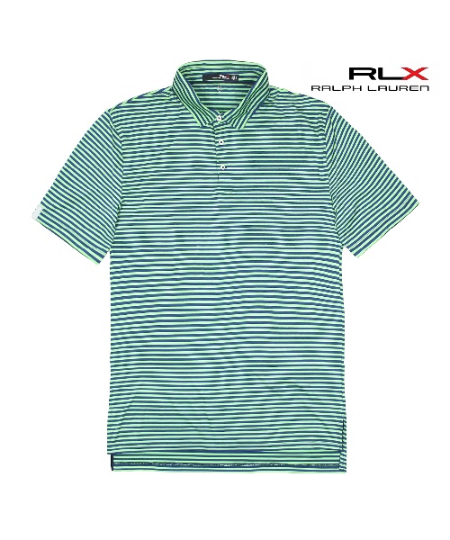 [랄프로렌 RLX] 에어플로우 폴로셔츠 스트라이프_라이트그린네이비 L(110)